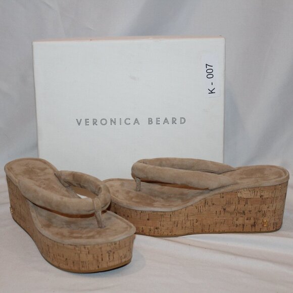 Veronica Beard‎ Geno Cork Sandal NIB SZ 10 Tan - Picture 1 of 9